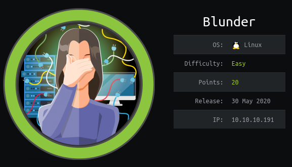 HackTheBox - Blunder thumbnail