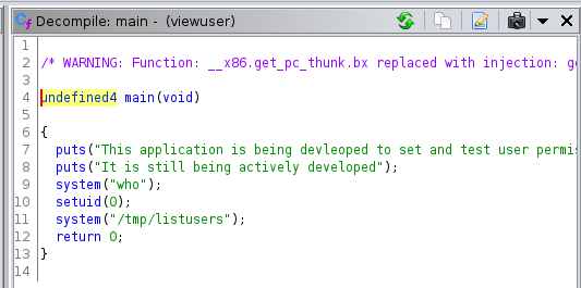 ghidra disassembled main