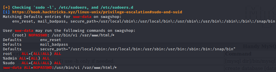 sudo -l